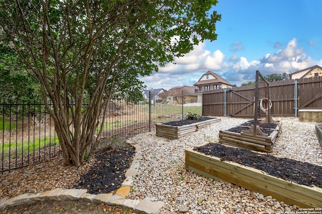 604 Hannahs Run, New Braunfels, TX 78130 - fenced backyard with a garden and a gate