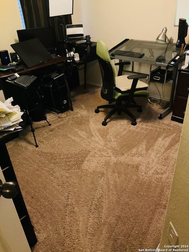 view of carpeted office