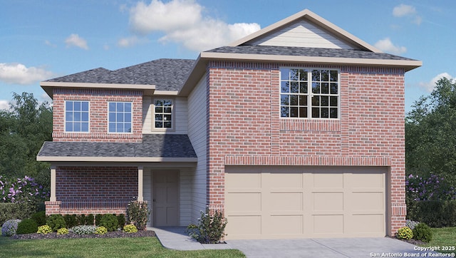 view of front facade with a garage