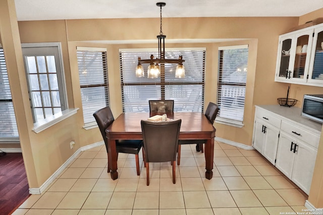 view of tiled dining area