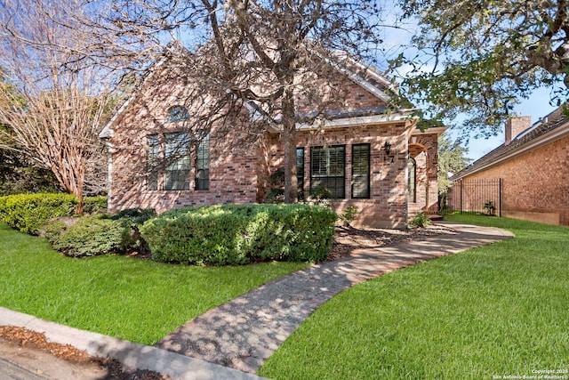 view of front of house with a front yard