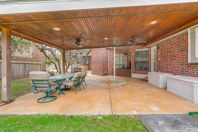 view of patio / terrace featuring ceiling fan