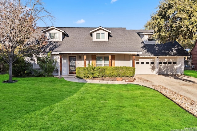 new england style home with a front lawn