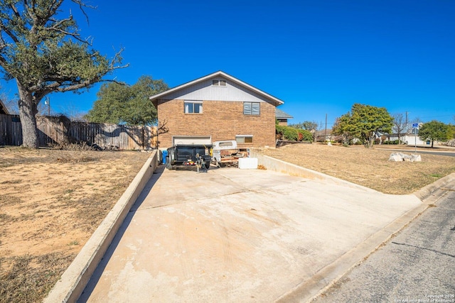 view of home's exterior with a garage