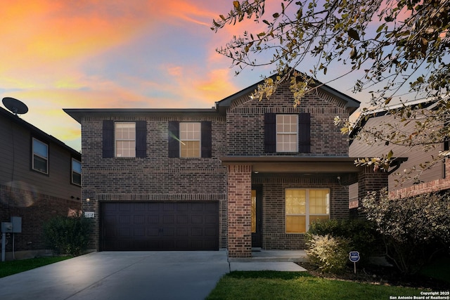 view of front property featuring a garage