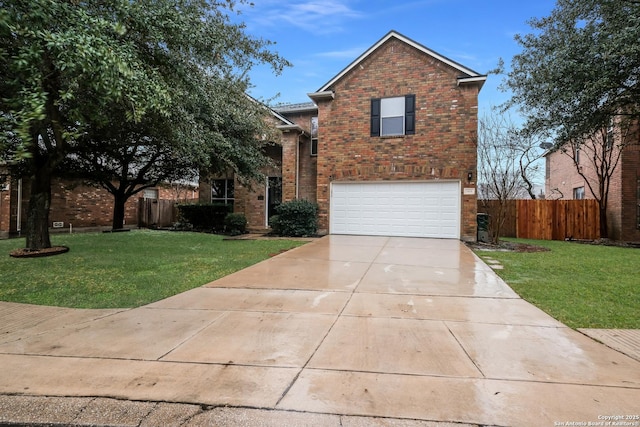 front of property featuring a garage and a front yard