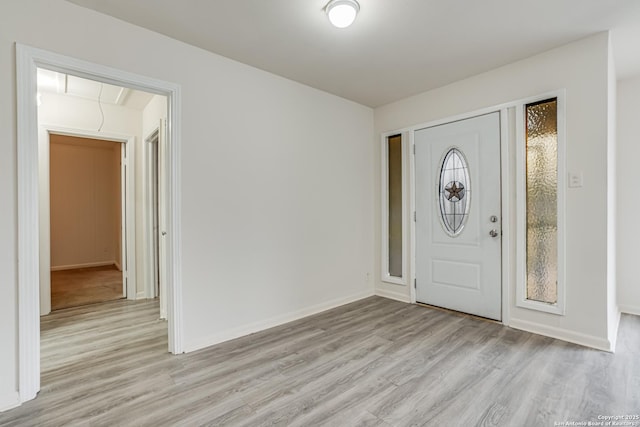 foyer entrance featuring light hardwood / wood-style flooring