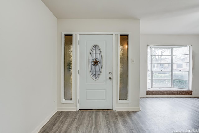 entrance foyer featuring hardwood / wood-style flooring