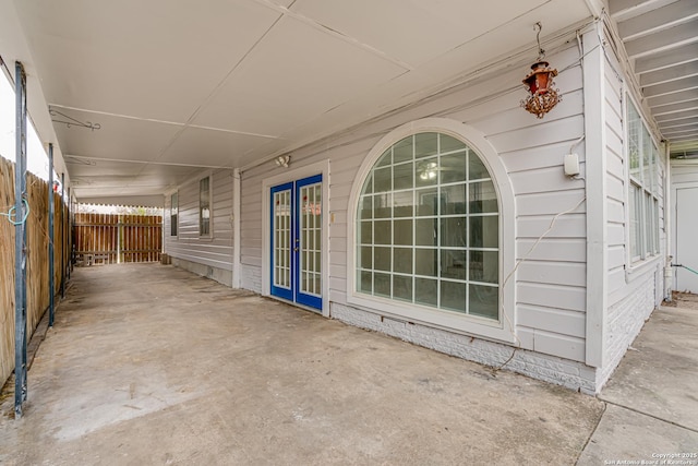 view of patio with french doors