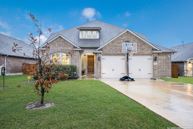 view of front of home with a front yard