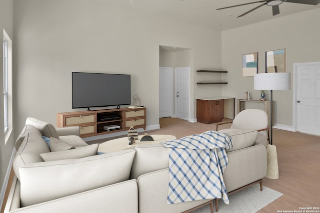 living room featuring light hardwood / wood-style floors