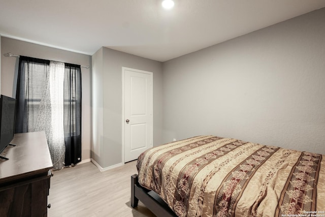 bedroom featuring light hardwood / wood-style flooring