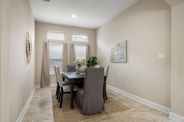 dining area featuring a healthy amount of sunlight