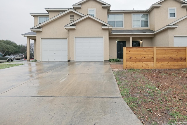 view of front of property featuring a garage