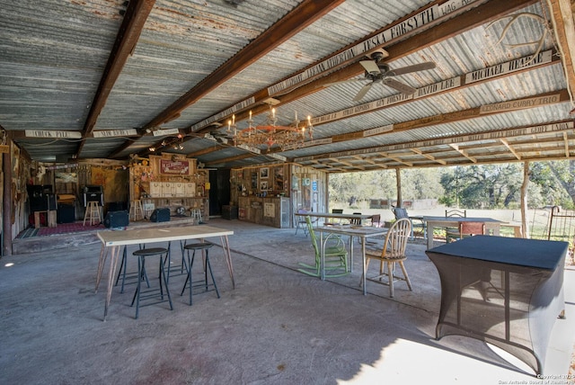 view of patio / terrace with ceiling fan