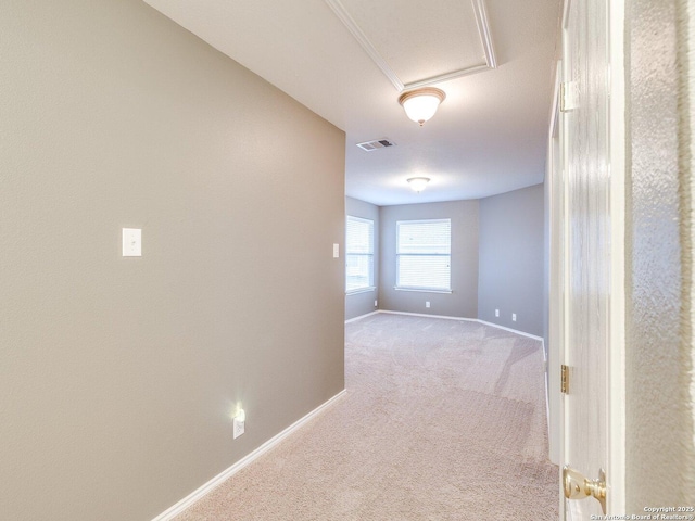 hallway featuring carpet floors