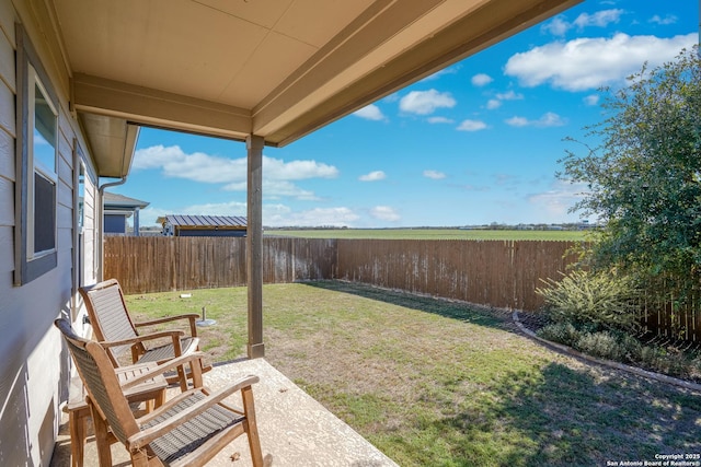 view of yard with a patio area