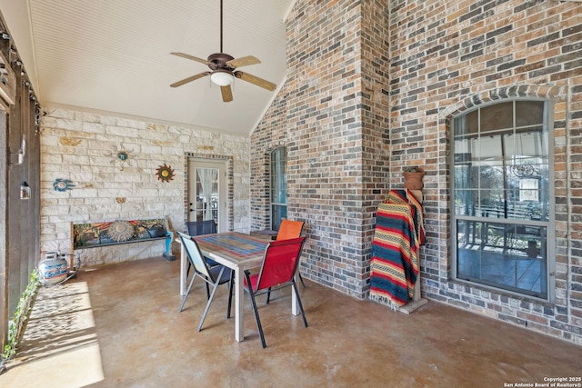 view of patio / terrace with ceiling fan