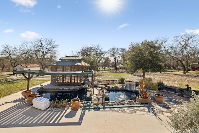 view of patio with a gazebo