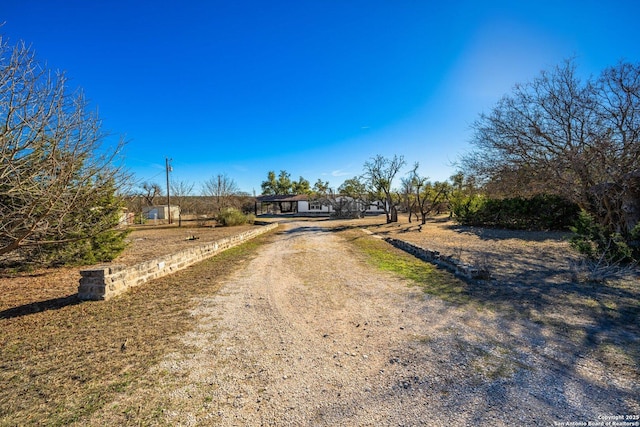 view of street with a rural view