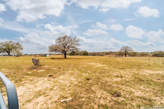 view of yard with a rural view