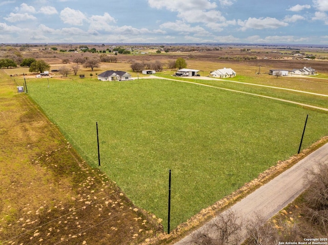 aerial view featuring a rural view