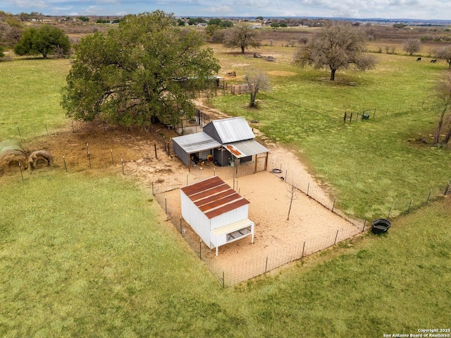 bird's eye view featuring a rural view