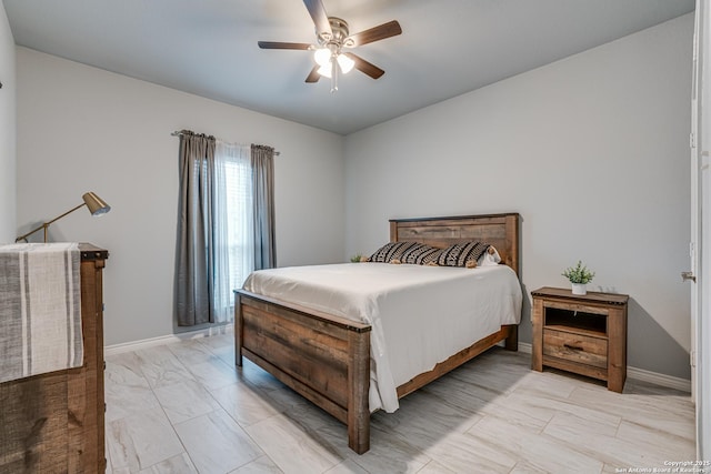 bedroom with ceiling fan