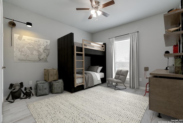 bedroom with ceiling fan