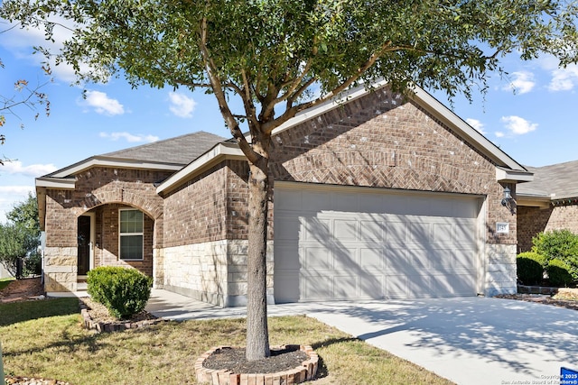 view of front of house with a garage