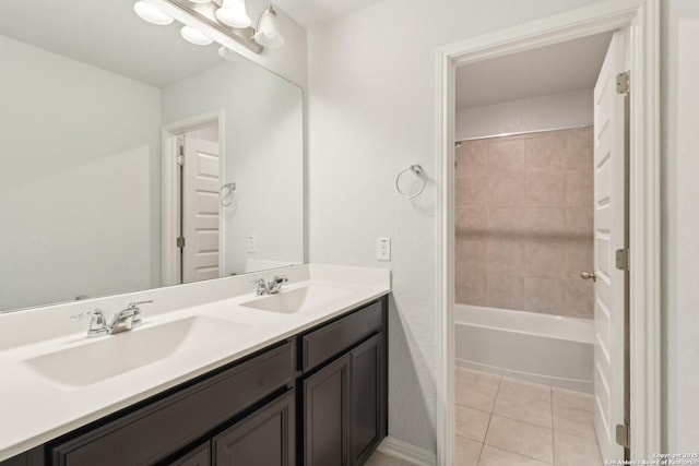 bathroom featuring tile patterned flooring and vanity