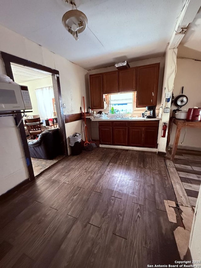 kitchen featuring dark hardwood / wood-style flooring and sink