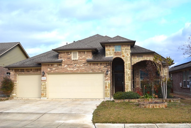 view of front of house with a garage