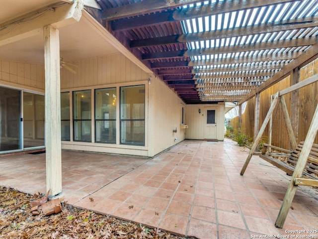 view of patio with a pergola