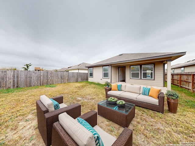 view of patio with an outdoor living space