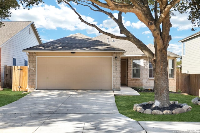 single story home featuring a garage