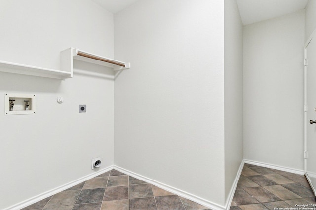 laundry area with hookup for an electric dryer, washer hookup, and hookup for a gas dryer