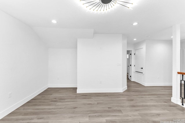 unfurnished living room with light wood-type flooring