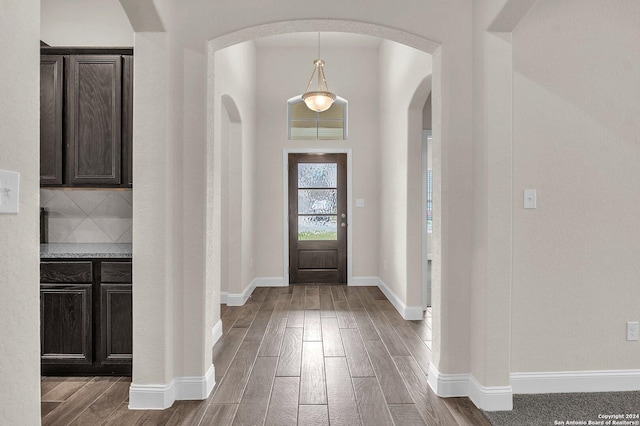 entryway featuring hardwood / wood-style flooring