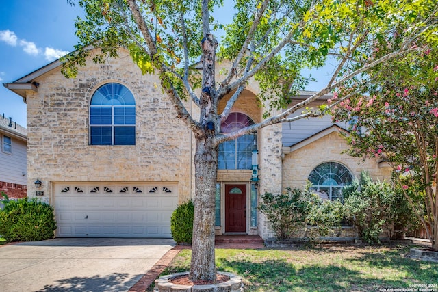 view of front of home with a garage