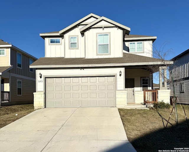 view of front of home with a garage