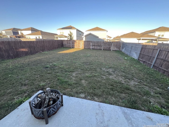 view of yard with a patio area