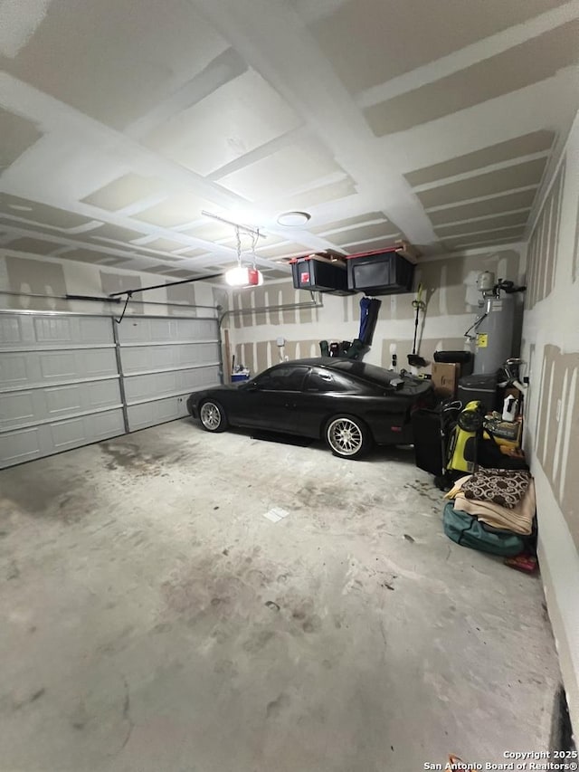 garage with water heater