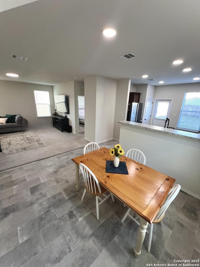 dining room featuring a wealth of natural light