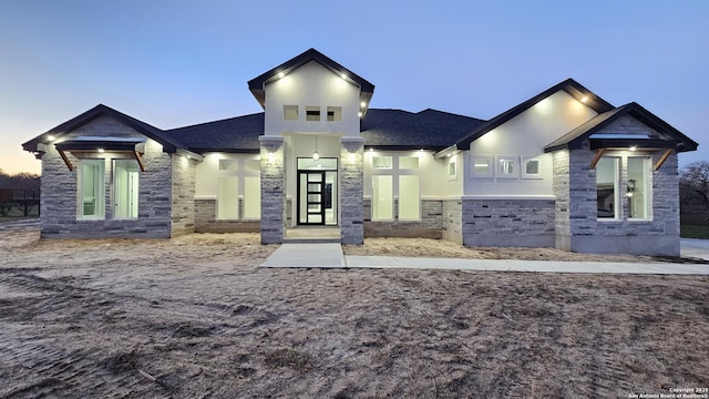 view of front facade with french doors