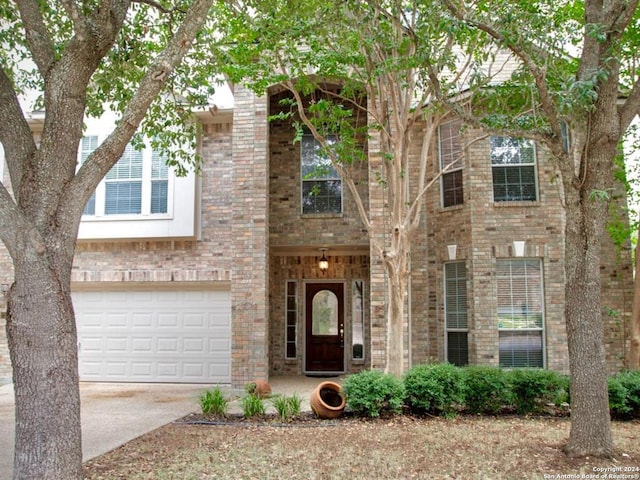 view of front of house with a garage