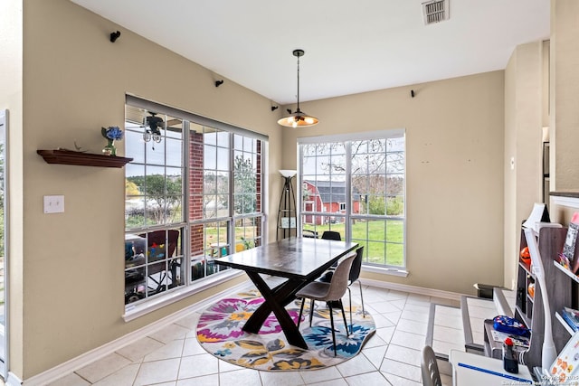 view of tiled dining room