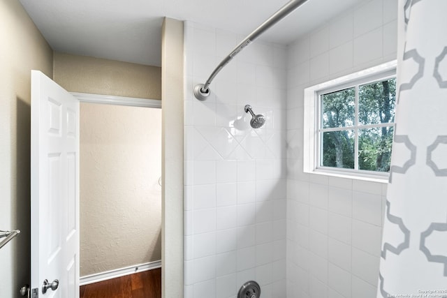 bathroom featuring hardwood / wood-style flooring