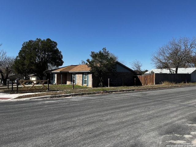 view of single story home