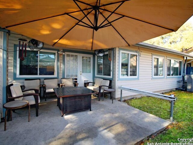 view of patio with an outdoor living space